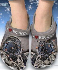 I Love Hockey 3D Printed Crocs Clogs Shoes