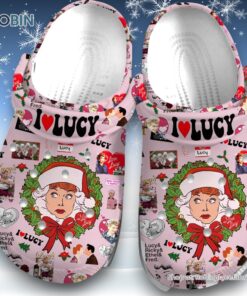 I Love Lucy Merry Christmas Pink Classic Crocs