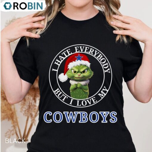 I Love My Cowboys T Shirt, Funny Grinchy Cat Tee