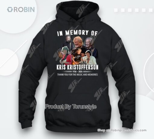 In Memory Of Kris Kristofferson 1936 2024 Thank You For The Music And Memories T Shirt