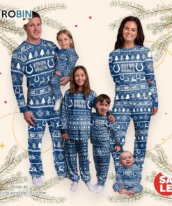 Indianapolis Colts NFL Patterns Essentials Christmas Holiday Family Matching Pajama Sets
