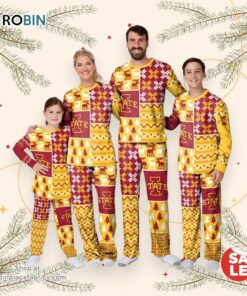 Iowa State Cyclones NCAA Patterns Essentials Christmas Holiday Family Matching Pajama Sets