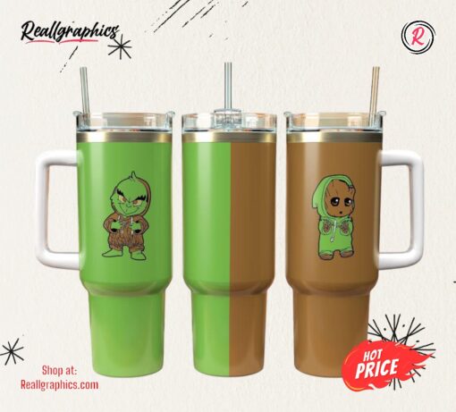 Jack Skellington And Grinch Christmas Cartoon Custom Stanley Cup 40 Oz