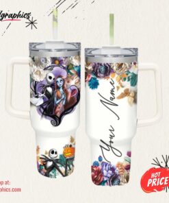 Jack Skellington And Sally Customized 40oz Tumbler Gift For Valentine