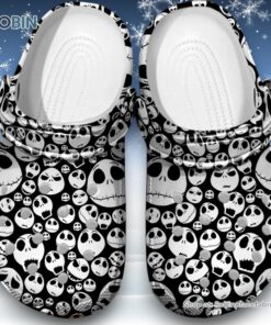 Jack Skellington Face Pattern 3D Printed Crocs Clogs Shoes