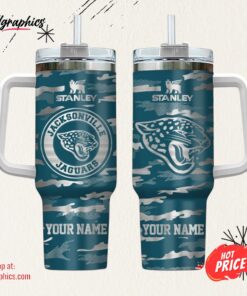 Jacksonville Jaguars NFL Personalized New Camo Pattern Stanley Tumbler 40oz