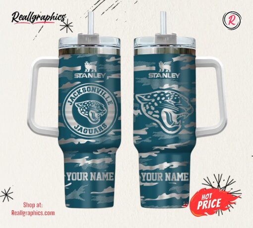 Jacksonville Jaguars NFL Personalized New Camo Pattern Stanley Tumbler 40oz