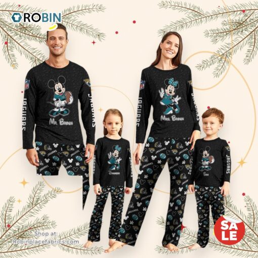 Jacksonville Jaguars Sport And Disney Uniform Pajamas Mickey Mouse NFL Gifts For Kids Pajamas