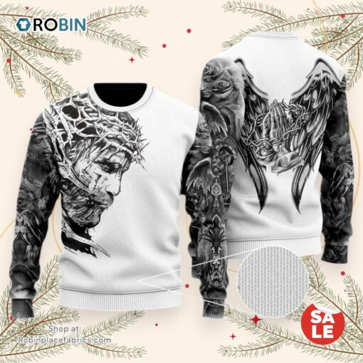 Jesus A Child Of God A Warrior Of Christ Ugly Christmas Sweater, Jesus Christmas Sweater