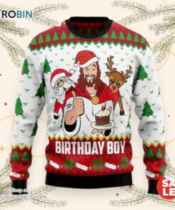 Jesus Birthday Boy Ugly Christmas Sweater, Jesus Christmas Sweater