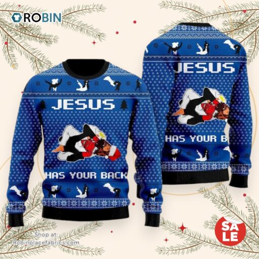 Jesus Has Your Back Jiu Jitsu Ugly Christmas Sweater, Jesus Christmas Sweater, Star Wars Ugly Sweatshirt