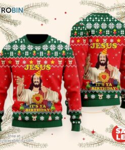 Jesus It’s Ya Birthday Ugly Christmas Sweater, Jesus Christmas Sweater