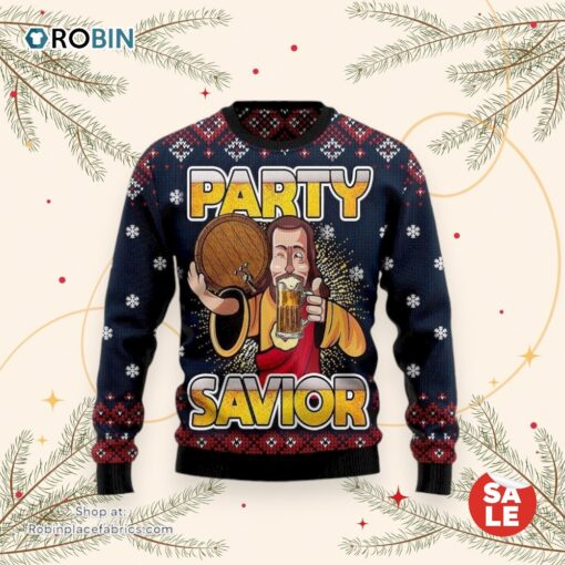 Jesus Party Savior Ugly Christmas Sweater, Jesus Christmas Sweater