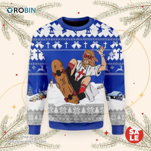 Jesus Skateboarding Christmas Ugly Christmas Sweater, Jesus Christmas Sweater, Star Wars Ugly Sweatshirt