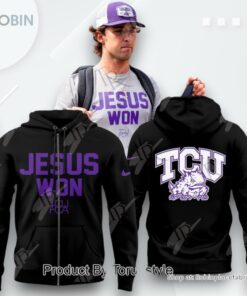 Jesus Won TCU Football T Shirt   Black