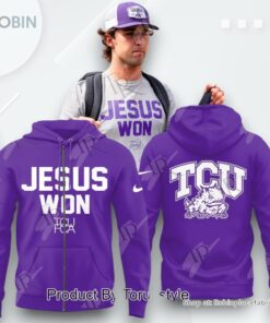 Jesus Won TCU Football T Shirt   Purple