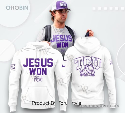 Jesus Won TCU Football T Shirt   White