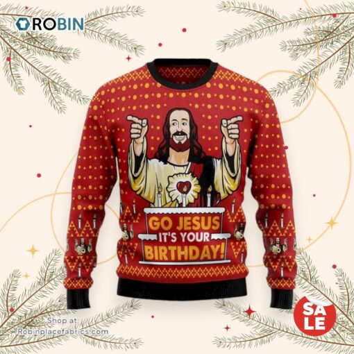 Jesus’s Birthday Ugly Christmas Sweater, Jesus Christmas Sweater
