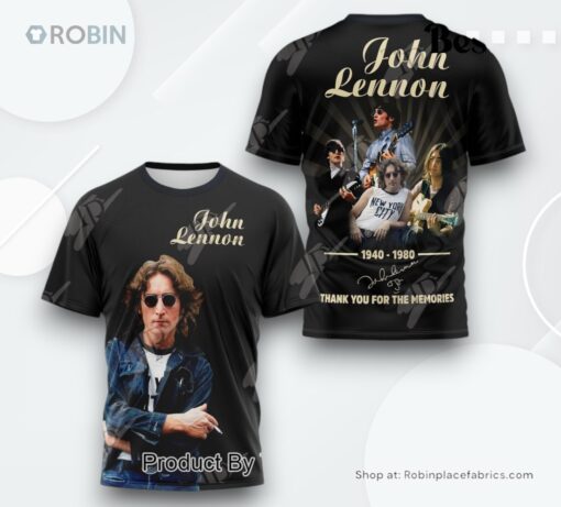 John Lennon 1940 1980 Thank You For The Memories AOP Clothing (Hoodie, Sweatshirt, T Shirt)
