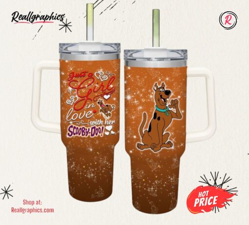 Just A Girl Loves Scooby Doo 40oz Tumbler with Handle and Straw Lid