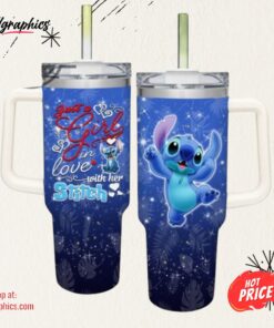Just A Girl Loves Stitch 40Oz Tumbler With Handle