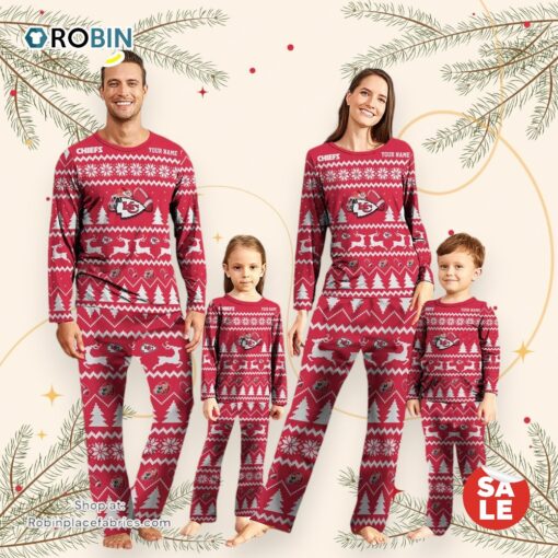 Kansas City Chiefs Christmas NFL Custom Family Pajamas