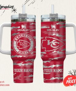 Kansas City Chiefs NFL Personalized New Camo Pattern Stanley Tumbler 40oz