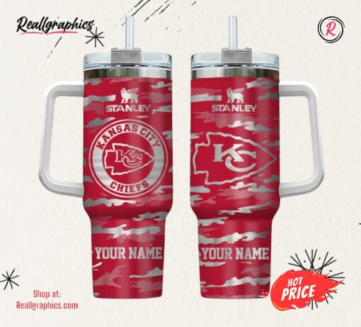 Kansas City Chiefs NFL Personalized New Camo Pattern Stanley Tumbler 40oz