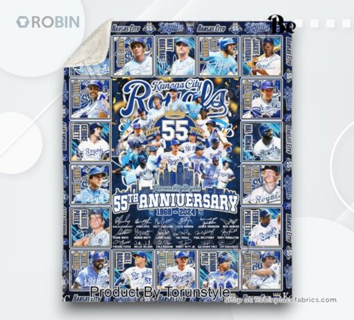 Kansas City Royals 55th Anniversary 1969 2024 Fleece Blanket
