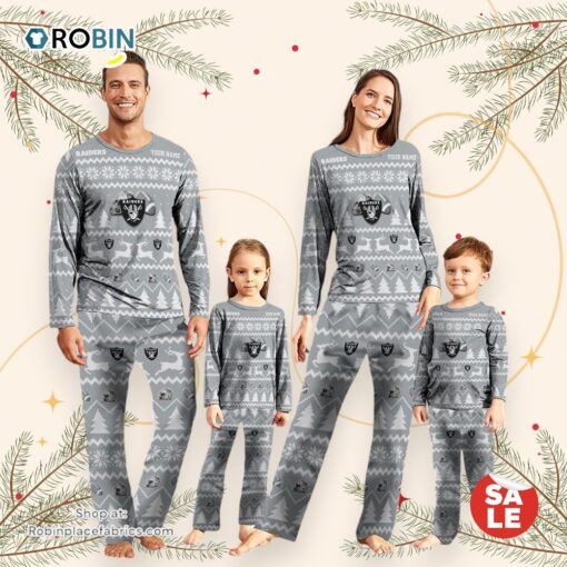 Las Vegas Raiders Christmas NFL Custom Family Pajamas