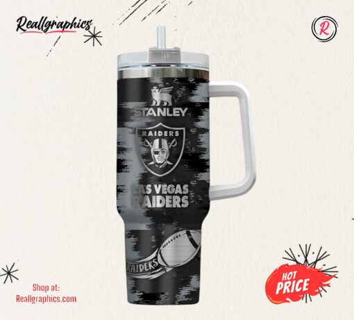 Las Vegas Raiders NFL Custom Stanley Quencher 40oz Stainless Steel Tumbler