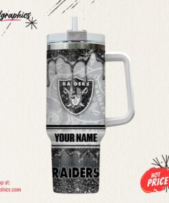 Las Vegas Raiders NFL Glitter 40oz Stanley Tumbler Gift For Fans