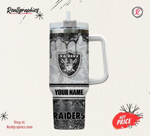 Las Vegas Raiders NFL Glitter 40oz Stanley Tumbler Gift For Fans