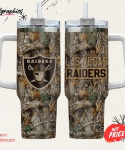 Las Vegas Raiders NFL Hunting Tumbler Stanley Tumbler 40oz