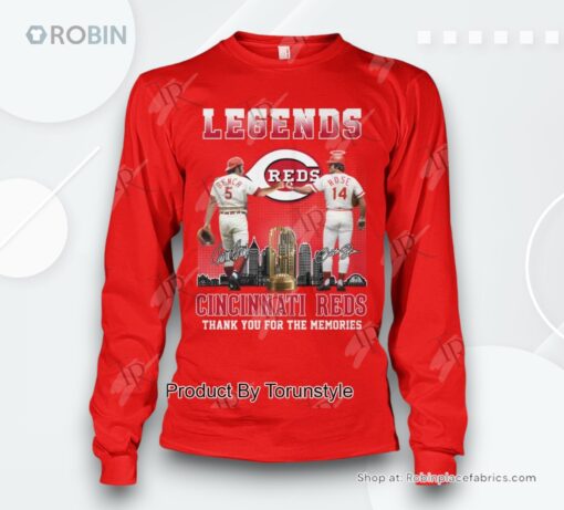Legends Bench & Rose Cincinnati Reds Thank You For The Memories T Shirt