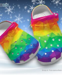LGBT Art 3D Printed Crocs Clogs Shoes, Pride Rainbow Flag 3D Printed Crocs Clogs Shoes