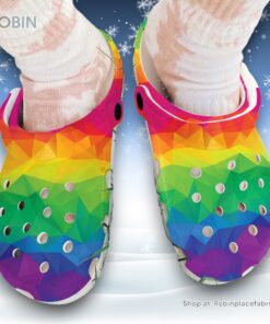 LGBT Art 3D Printed Crocs Clogs Shoes, Pride Rainbow Flag 3D Printed Crocs Clogs Shoes LGBT Art 3D Printed Crocs Clogs Shoes, Pride Rainbow Flag 3D Printed Crocs Clogs Shoes