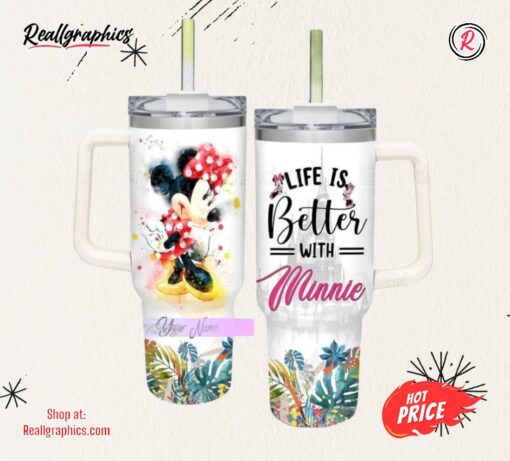 Life Is Better With Minnie Tumbler, Minnie Mouse 40oz Tumbler