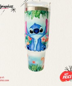 Lilo And Stitch Cup 40Oz Cute Stitch Disney Movie Aloha Hawaiian Stainless Steel Stanley Tumbler Dupe Cup With Handle 40 Oz NEW
