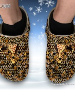 Love Bees 3D Printed Crocs Clogs Shoes Love Bees 3D Printed Crocs Clogs Shoes