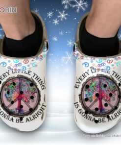 Love Hippie 3D Printed Crocs Clogs Shoes, Gonna Be Alright, Happy Hippie 3D Printed Crocs Clogs Shoes