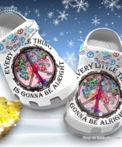 Love Hippie 3D Printed Crocs Clogs Shoes, Gonna Be Alright, Happy Hippie 3D Printed Crocs Clogs Shoes