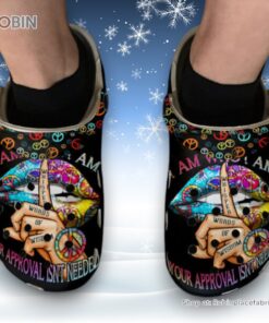 Love Hippie 3D Printed Crocs Clogs Shoes, Hippie Girl 3D Printed Crocs Clogs Shoes