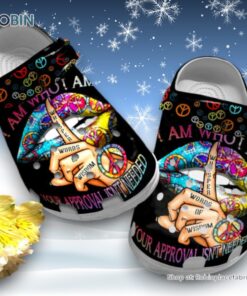 Love Hippie 3D Printed Crocs Clogs Shoes, Hippie Girl 3D Printed Crocs Clogs Shoes