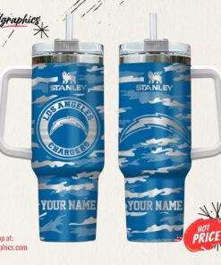 Los Angeles Chargers NFL Personalized New Camo Pattern Stanley Tumbler 40oz