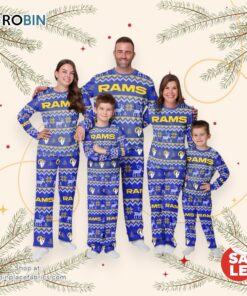 Los Angeles Rams NFL Patterns Essentials Christmas Holiday Family Matching Pajama Sets