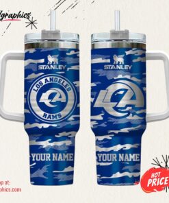 Los Angeles Rams NFL Personalized New Camo Pattern Stanley Tumbler 40oz