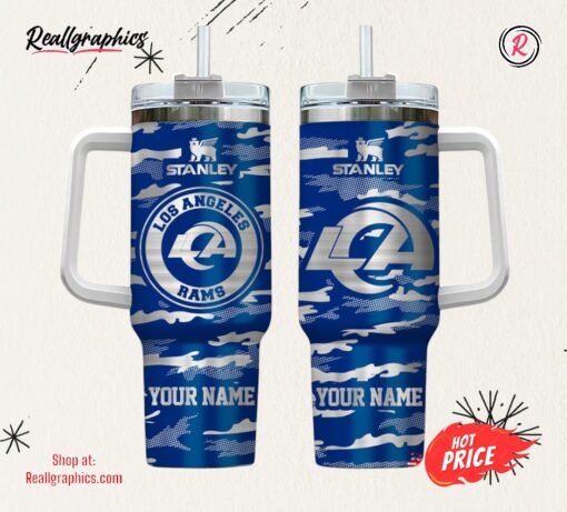 Los Angeles Rams NFL Personalized New Camo Pattern Stanley Tumbler 40oz