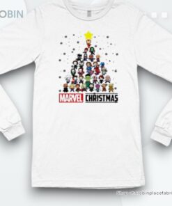 Marvel Studios Avengers Characters Chibi Tree Christmas Shirt