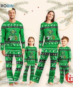 Marshall Thundering Herd NCAA Custom Name Grinch Christmas And Sport Team Pajama Set